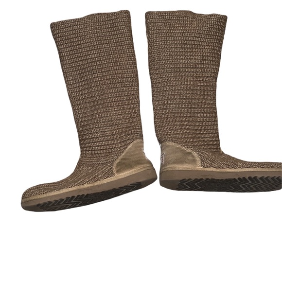 Ugg Classic Tan Tall Woven Textile Yarn Boots Size 7 - Picture 2 of 6